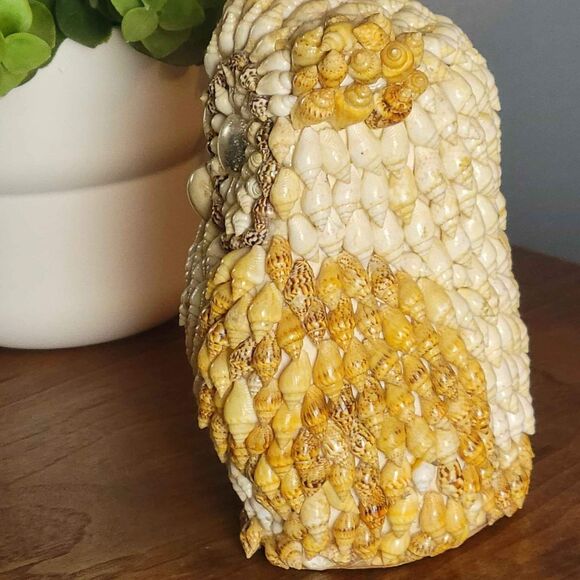 Vintage Unique 5" Owl Made of Seashells - Picture 6 of 7
